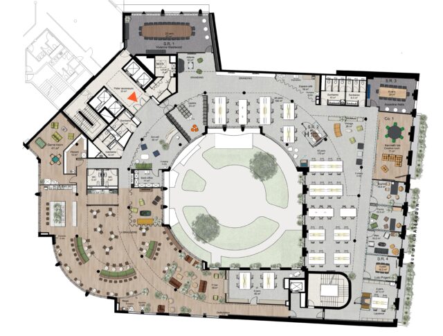 Plan d'aménagement bureau entreprise