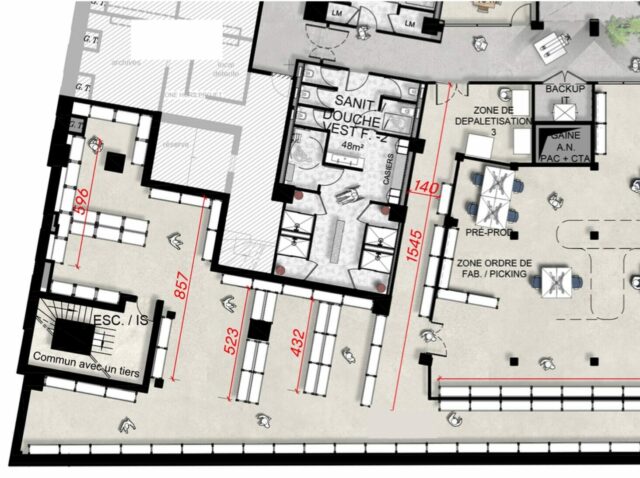 plan d'un entrepot de stockage